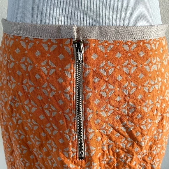 Fossil Orange Cotton Canvas Mini Skirt | US 6 - Picture 3 of 5